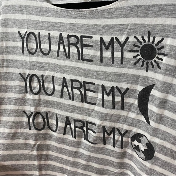 Grey & White Striped Graphic Maternity T-Shirt - Picture 5 of 5